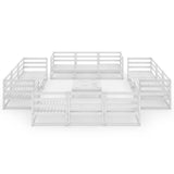 13 Piece Garden Lounge Set White Solid Pinewood - Side View