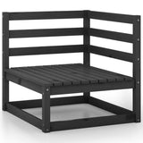 13 Piece Garden Lounge Set Black Solid Pinewood - Top-Down View
