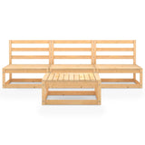 4 Piece Garden Lounge Set Solid Pinewood - Side View