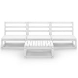 4 Piece Garden Lounge Set White Solid Wood Pine