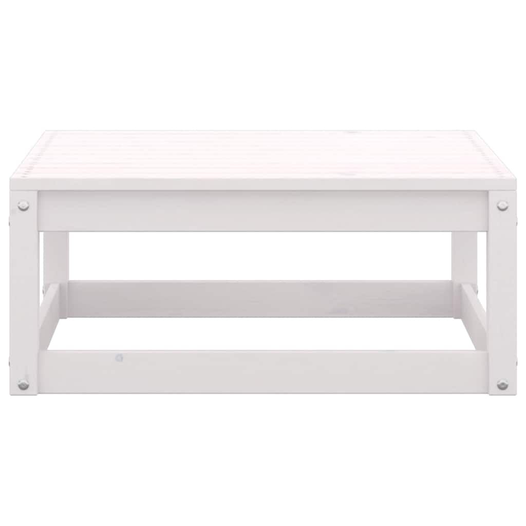 4 Piece Garden Lounge Set White Solid Wood Pine