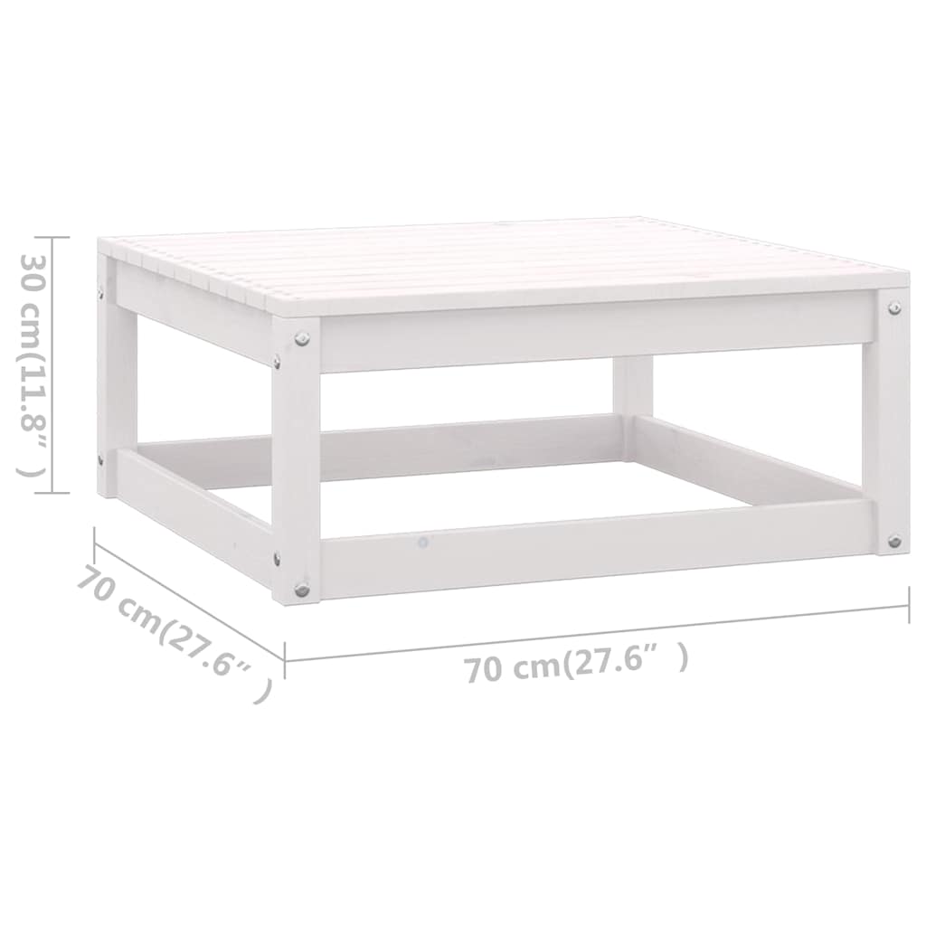 4 Piece Garden Lounge Set White Solid Wood Pine