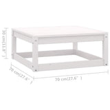 4 Piece Garden Lounge Set White Solid Wood Pine