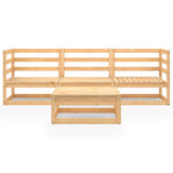 4 Piece Garden Lounge Set Solid Wood Pine