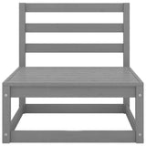 4 Piece Garden Lounge Set Grey Solid Pinewood - Close-Up Angle