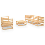 6 Piece Garden Lounge Set Solid Wood Pine