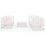 6 Piece Garden Lounge Set White Solid Pinewood