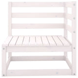 6 Piece Garden Lounge Set White Solid Pinewood - 45-Degree Angle