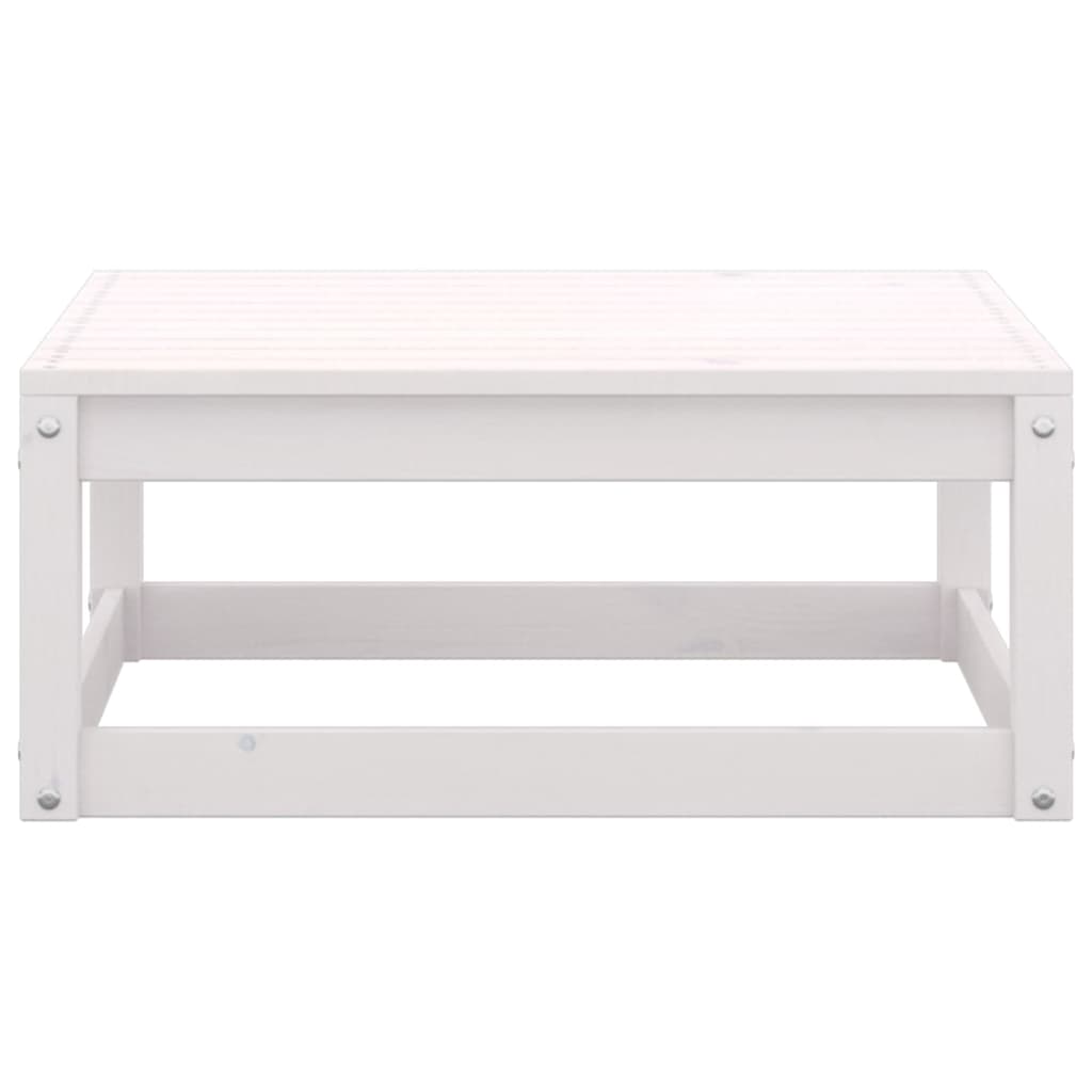 6 Piece Garden Lounge Set White Solid Pinewood