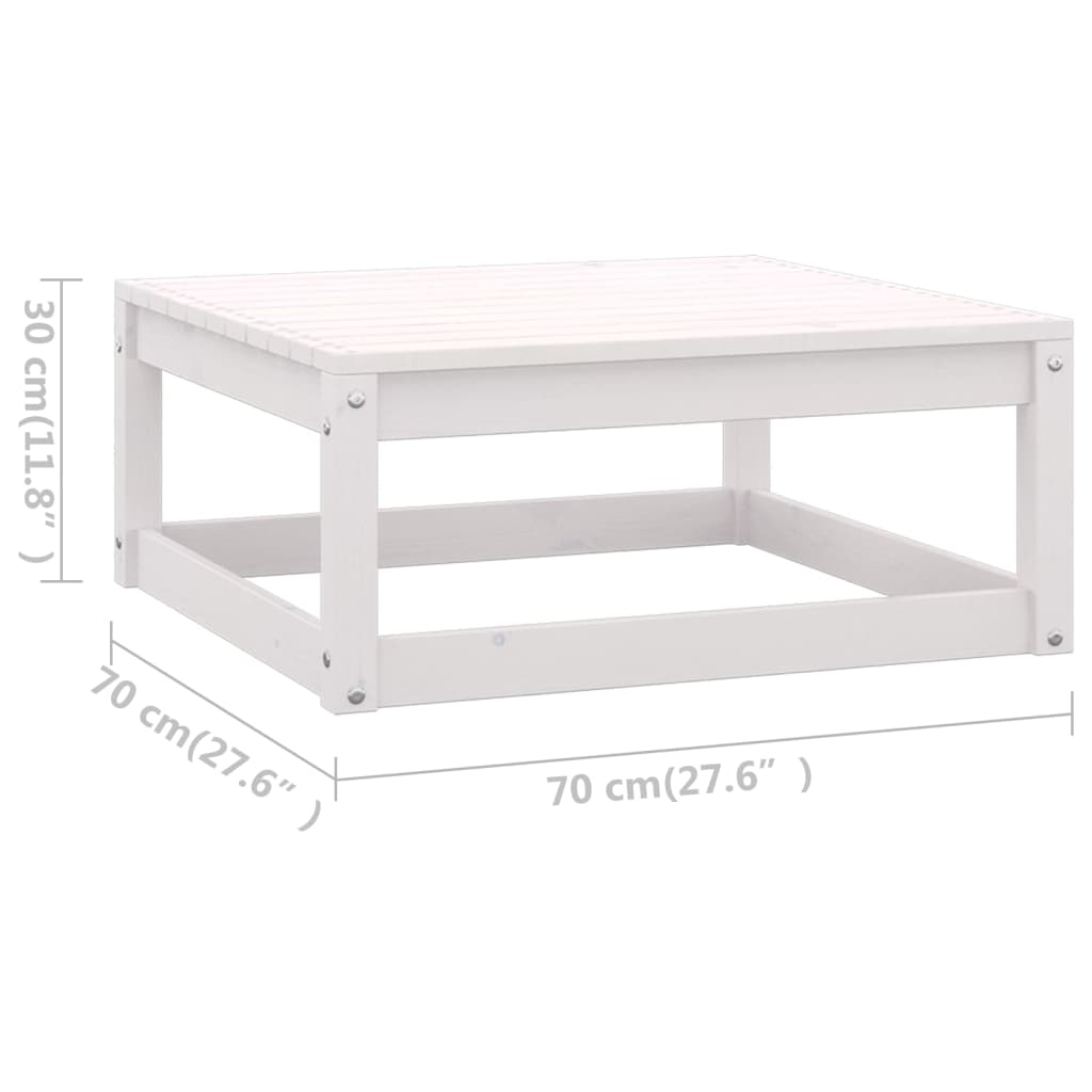 6 Piece Garden Lounge Set White Solid Pinewood
