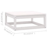 6 Piece Garden Lounge Set White Solid Pinewood