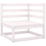 7 Piece Garden Lounge Set White Solid Pinewood - Top-Down View