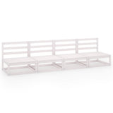 Garden 4-Seater Sofa White Solid Pinewood