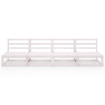 Garden 4-Seater Sofa White Solid Wood Pine