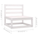 Garden 4-Seater Sofa White Solid Pinewood - Rear View
