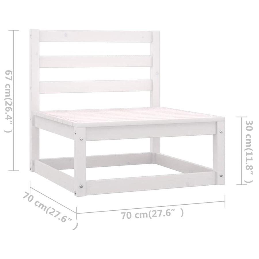 Garden 4-Seater Sofa White Solid Wood Pine