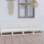 Garden 4-Seater Sofa White Solid Wood Pine