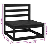Garden 4-Seater Sofa Black Solid Pinewood