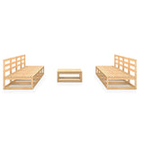 9 Piece Garden Lounge Set Solid Pinewood - Side View