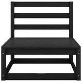 9 Piece Garden Lounge Set Black Solid Pinewood - 45-Degree Angle