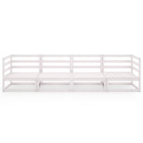 Garden 4-Seater Sofa White Solid Wood Pine