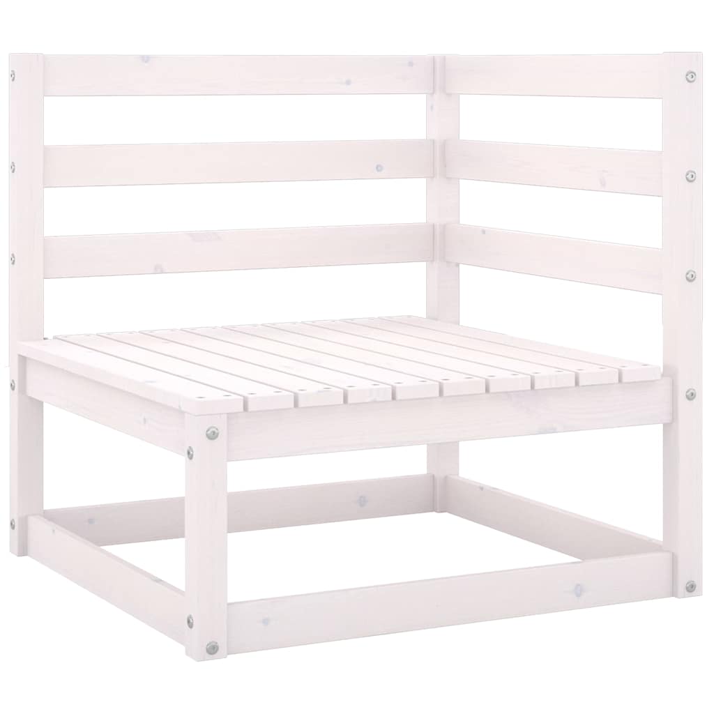 Garden 4-Seater Sofa White Solid Wood Pine