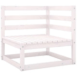 Garden 4-Seater Sofa White Solid Wood Pine - Top-Down View