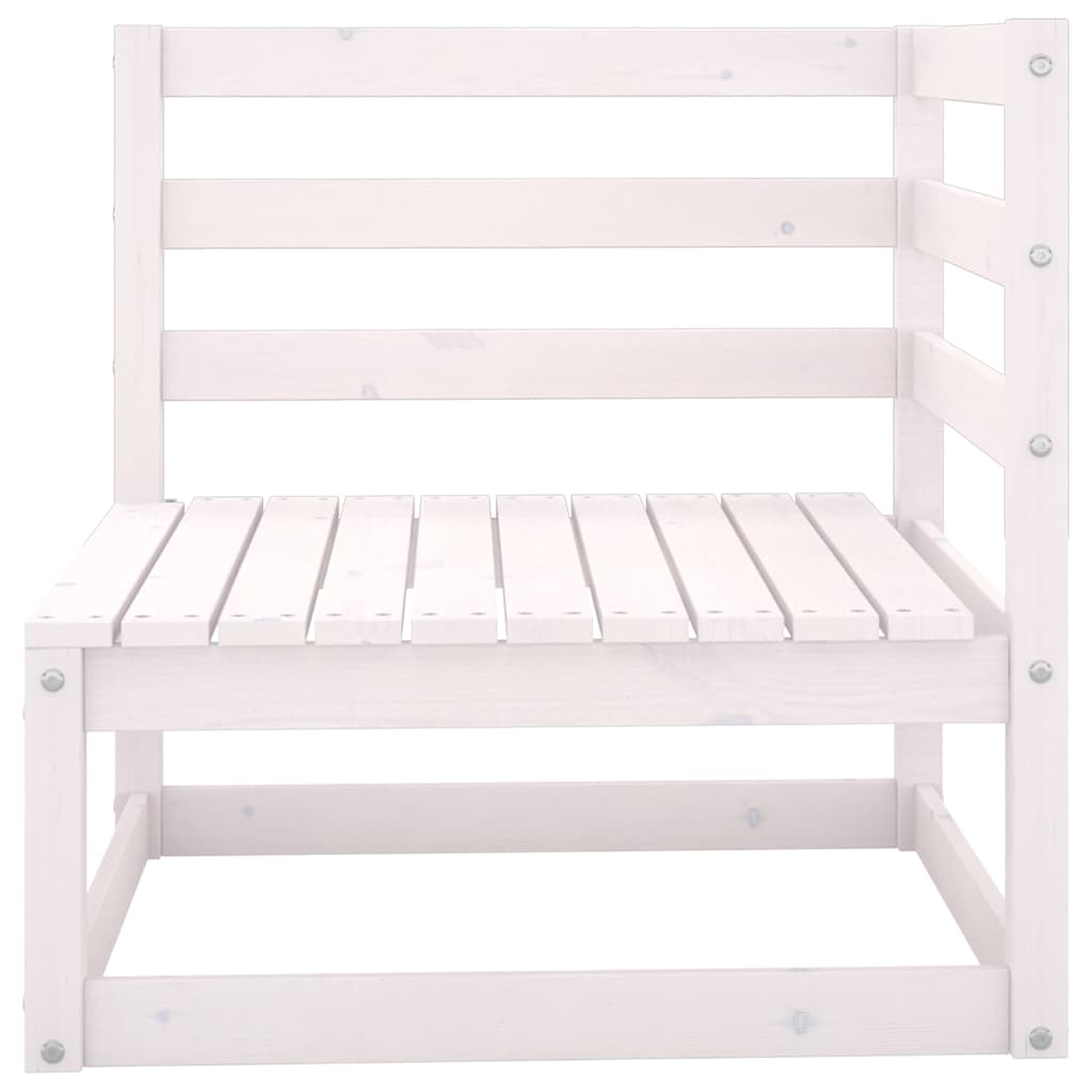 Garden 4-Seater Sofa White Solid Wood Pine