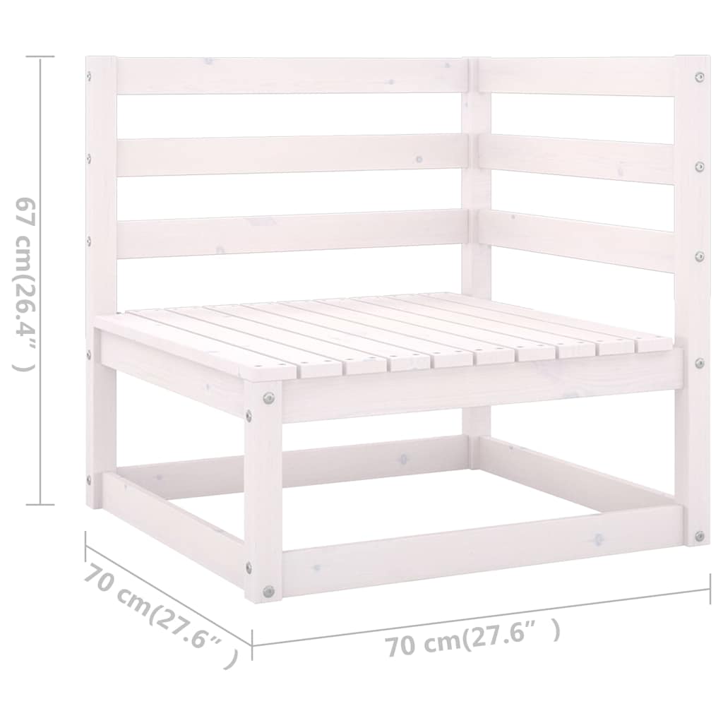 Garden 4-Seater Sofa White Solid Wood Pine