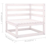 Garden 4-Seater Sofa White Solid Wood Pine