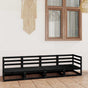 Garden 4-Seater Sofa Black Solid Wood Pine