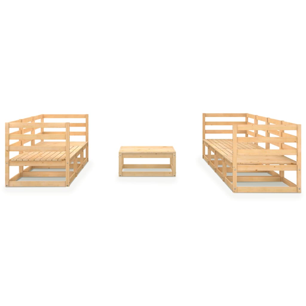 8 Piece Garden Lounge Set Solid Pinewood