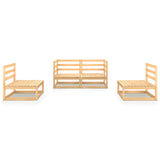 4 Piece Garden Lounge Set Solid Pinewood - Side View