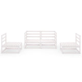 4 Piece Garden Lounge Set White Solid Pinewood - Side View