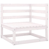 4 Piece Garden Lounge Set White Solid Pinewood - Top-Down View
