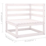 4 Piece Garden Lounge Set White Solid Pinewood - Low Angle