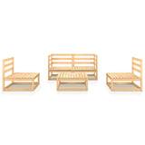 5 Piece Garden Lounge Set Solid Pinewood - Side View