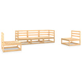5 Piece Garden Lounge Set Solid Pinewood - Front View