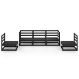 5 Piece Garden Lounge Set Black Solid Pinewood