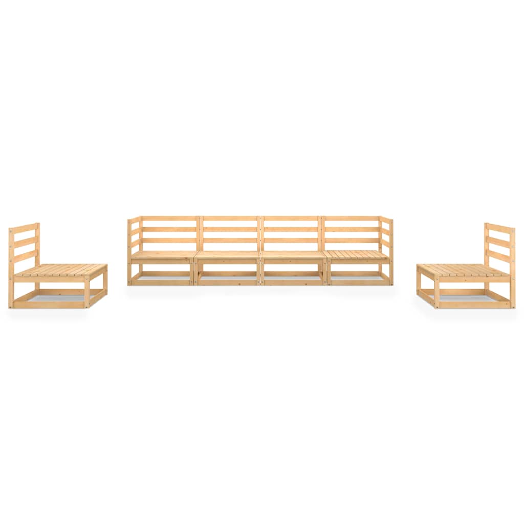 6 Piece Garden Lounge Set Solid Wood Pine