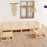 6 Piece Garden Lounge Set Solid Wood Pine