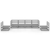 6 Piece Garden Lounge Set Grey Solid Pinewood