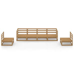 6 Piece Garden Lounge Set Honey Brown Solid Wood Pine