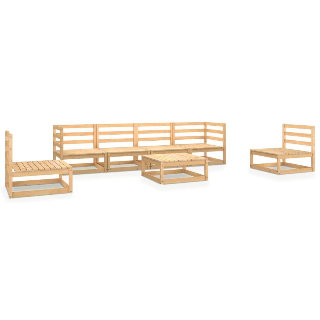 7 Piece Garden Lounge Set Solid Pinewood