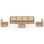 7 Piece Garden Lounge Set Honey Brown Solid Wood Pine