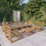 7 Piece Garden Lounge Set Honey Brown Solid Wood Pine