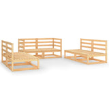6 Piece Garden Lounge Set Solid Pinewood