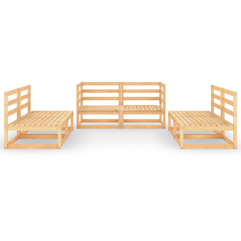 6 Piece Garden Lounge Set Solid Pinewood