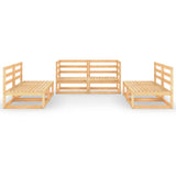 6 Piece Garden Lounge Set Solid Pinewood