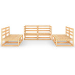 6 Piece Garden Lounge Set Solid Wood Pine